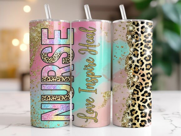 Download Nurse Inspire Heal Glitter Tumbler Wrap - Glitter tumbler wrap Collection