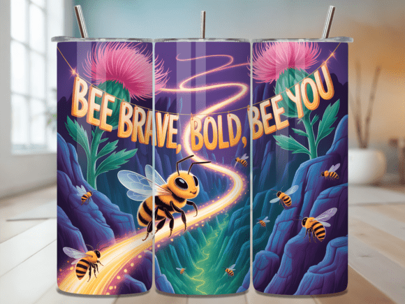 Download Bold, Bee You Inspirational Tumbler Wrap - Premium Bundle