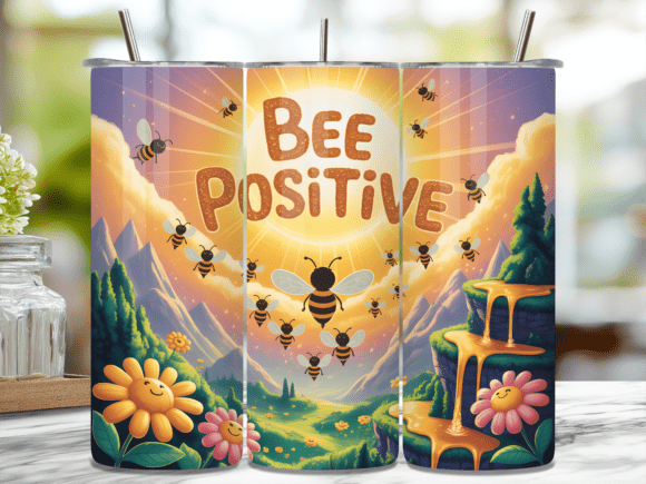 Download Bee Positive Inspirational Tumbler Wrap - Premium Resources