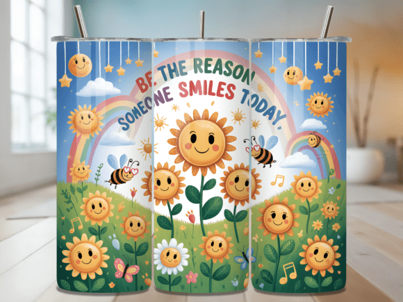 Download Happy Flowers Motivational Tumbler Wrap - Premium Resources