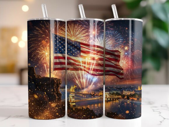 Download Patriotic USA Flag Fireworks Tumbler PNG - Fireworks tumbler Collection