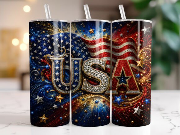 Download USA Flag Patriotic Glitter Tumbler Wrap - Glitter tumbler wrap Collection