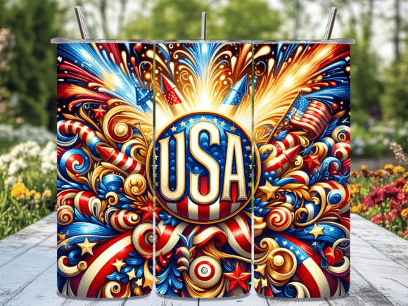 Download USA Patriotic Fireworks Tumbler Wrap - Fireworks tumbler Collection