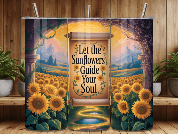 Download Sunflower Scroll Inspirational Tumbler - Premium Resources
